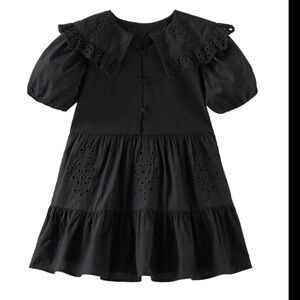 New ZARA Black Eyelet Girls Dress size 3-4